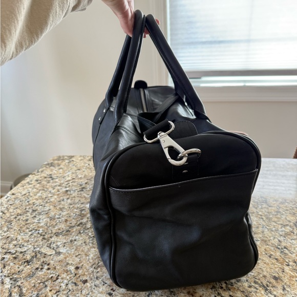 NEW F.H. Wordsworth NYC Leather Weekender Duffle Bag BLACK Claddagh Classic Golf - Picture 4 of 10